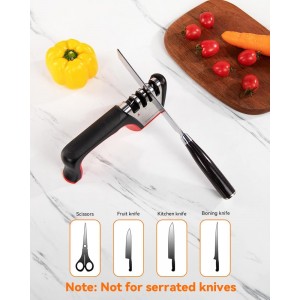 Brigii 4-in-1 Knife Sharpener, Kitchen Knife Accessories for Ceramic Knives, Steel Knives and Scissors, Aiding in Repair, Restoration, and Polishing of Blades