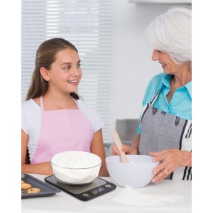 Brigii Food Scale,Digital Kitchen Scale, Stainless Steel, Weight in Grams, Ounces, Milliliters and Pounds, Ideal for Meal Prep, Cooking, and Baking