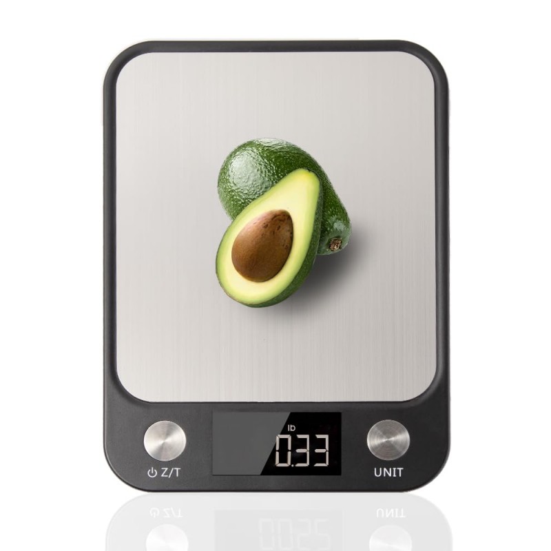 Brigii Food Scale,Digital Kitchen Scale, Stainless Steel, Weight in Grams, Ounces, Milliliters and Pounds, Ideal for Meal Prep, Cooking, and Baking
