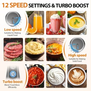 KOIOS Immersion Blender, 1000W Anti-scratch 3-in-1 Hand Blender, Upgraded 12 Speed Stainless Steel Blade Stick Blenders with Turbo Mode, Whisk and Milk Frother, Non-BPA