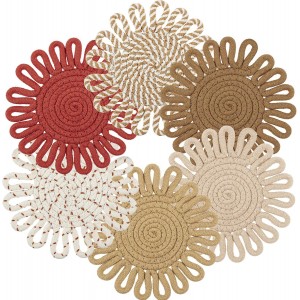 6 Pcs Trivets for Hot Dishes 7.5″ Cott...