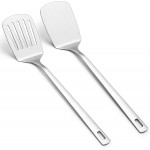 Kyraton Stainless Steel Spatulas Set, Silver Slotted Turner, Solid Turner, Kitchen Spatulas for Nonstick Cookware, Dishwasher Safe, Easy to Clean