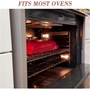 French Bread Baking Pan with Three Independent Slots and Cover,Ceramic Rectangular Bread Baking Tray with Even Heating and Crispy Crusts