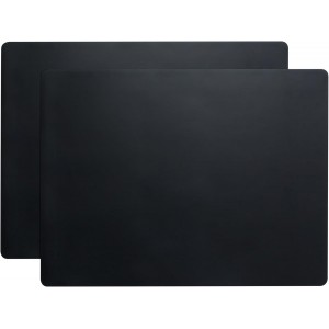 2Pcs Black Silicone Placemats, 15.7
