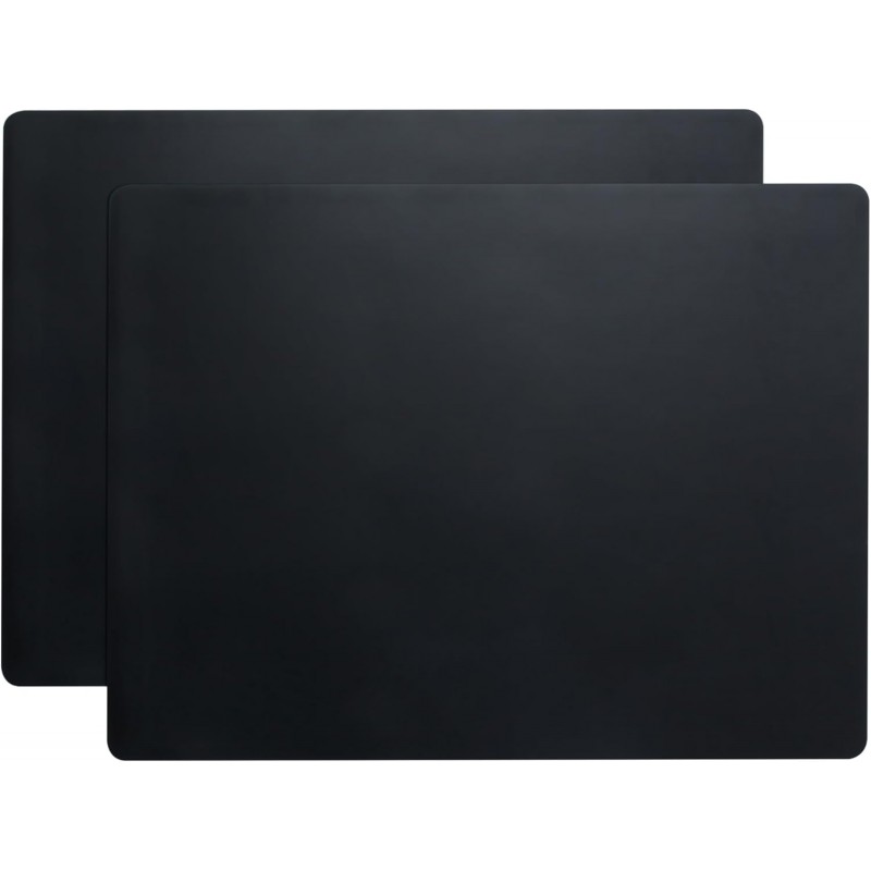 2Pcs Black Silicone Placemats, 15.7