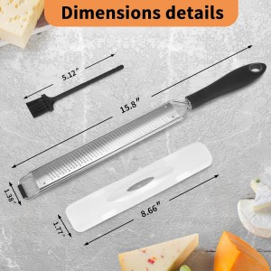 Lemon Zester Grater with Handle, Fine Graters for Kitchen, Cheese Grater Handheld, Hand Grater Zester Tool Stainless Steel