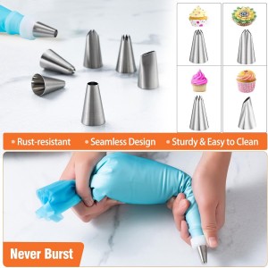 Angadona Macaron Silicone Baking Mats Kit (16pcs set) Macaroon Baking Mat Set of 2 Half Sheet Macaron Silicone Mat Nonstick Macaron Mat Sheet,6 Piping Tip,2 Piping Bag with 3 Bag Tie,2 coupler