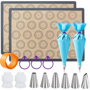 Angadona Macaron Silicone Baking Mats Ki...