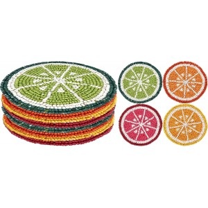 Glass Beads Coasters for Drinks - 12 Pcs Round 4 inch Drink Coaster Thick Absorbent Heat-Resistan - Used for Cold Hot Beverages Glasses Mugs Cups Plants Apartment Decor Bar Table - ALPHA Living HOME