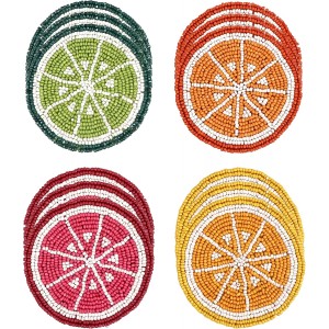 Glass Beads Coasters for Drinks - 12 Pcs...