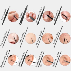 Nail Clippers Set, 26 Piece Manicure Set & Pedicure Kit, Stainless Steel Fingernail & Toenail Clipper Cutters, Professional Nail Care Tools with Luxurious Travel Case for Men and Women, Black