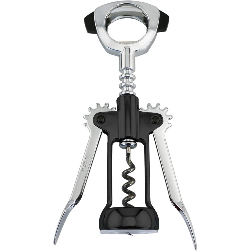 Ultimo Wing Corkscrew, Open Spiral Worm with built-in Foilcutter BLACK