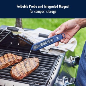 HENCKELS Meat Digital Thermometer, Instant Read BBQ Thermometer with Foldable Probe, Backlit Display and °C/°F Button, Grill Thermometer for Cooking, Smoking, Grilling & Turkey