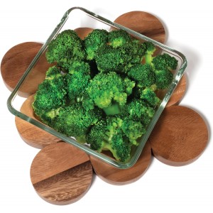 Lipper International Acacia Wood Dotted Trivet for Pots, Pans, and Hot Dishes, 8