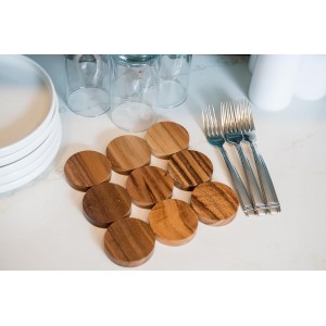 Lipper International Acacia Wood Dotted Trivet for Pots, Pans, and Hot Dishes, 8