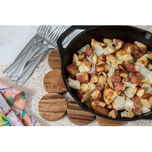 Lipper International Acacia Wood Dotted Trivet for Pots, Pans, and Hot Dishes, 8