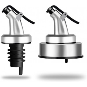 Press Oil Stopper Sauce Bottle Nozzle - Leak-Resistant Olive Oil Pourer Spout for Kitchen Bottles - Versatile Wine Stopper and Pourer for Oils Vinegar Syrups - Fits Standard 3.26In Bottles