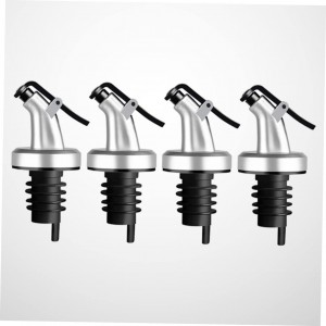 Press Oil Stopper Sauce Bottle Nozzle - Leak-Resistant Olive Oil Pourer Spout for Kitchen Bottles - Versatile Wine Stopper and Pourer for Oils Vinegar Syrups - Fits Standard 3.26In Bottles