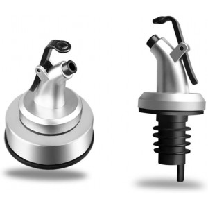 Press Oil Stopper Sauce Bottle Nozzle - Leak-Resistant Olive Oil Pourer Spout for Kitchen Bottles - Versatile Wine Stopper and Pourer for Oils Vinegar Syrups - Fits Standard 3.26In Bottles