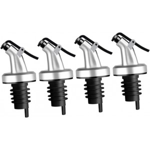 Press Oil Stopper Sauce Bottle Nozzle - Leak-Resistant Olive Oil Pourer Spout for Kitchen Bottles - Versatile Wine Stopper and Pourer for Oils Vinegar Syrups - Fits Standard 3.26In Bottles