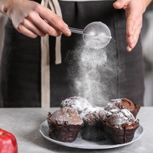 Flour Sifter, Stainless Steel Flour Sifter for Baking, One Handed Operation Baking Sifters, Great Flour Sieve Bakers Dusting Wand for Quick Sifting Cakes and Spices XVBITOR