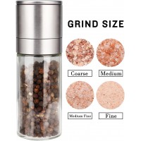 Gulex® Salt and Pepper Grinder Set, Pepper Mill, Sea Salt Shaker Grinder Refillable, Adjustable Coarseness, Stainless Steel with Ceramic Rotor(Seasoning not included)