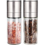 Gulex® Salt and Pepper Grinder Set, Pepper Mill, Sea Salt Shaker Grinder Refillable, Adjustable Coarseness, Stainless Steel with Ceramic Rotor(Seasoning not included)