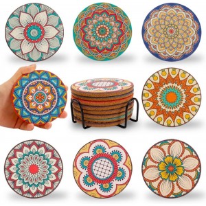 Cork Coasters Set of 8,Round Cork Coaste...