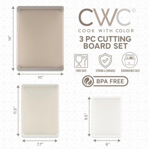 Extra Large Cutting Board Set, Jumbo-Sized Boards with Rubber Border for Enhanced Cooking Experience, 3-Piece, Brown