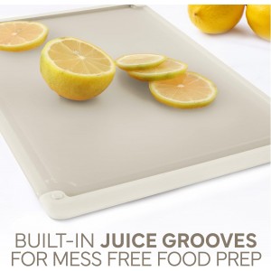 Extra Large Cutting Board Set, Jumbo-Sized Boards with Rubber Border for Enhanced Cooking Experience, 3-Piece, Brown