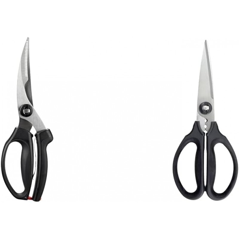 OXO Good Grips Poultry Shears, Black and OXO 1072121 Good Grips Kitchen and Herb Scissors, Black