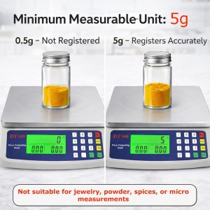 Digital Kitchen Scale 40kg/88lb Stainless Steel Price Computing Scale Counting Scale Deli Scale with Large LCD Display for Baking Bread Cooking Meat Prep Parts and Coins Adapter Included