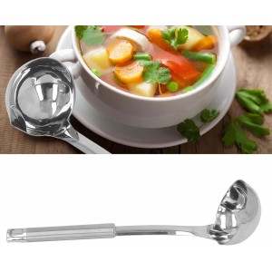 Stainless Steel Oil Separator Soup Ladle, 12 Inch Gravy Food Fat Separator Skimmer Spoon Grease Strainer Separater Hot Pot Oil Filter Spoon for Kitchen Cooking, Soup Colander