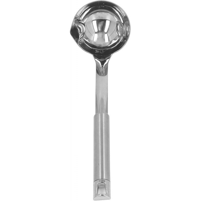 Stainless Steel Oil Separator Soup Ladle, 12 Inch Gravy Food Fat Separator Skimmer Spoon Grease Strainer Separater Hot Pot Oil Filter Spoon for Kitchen Cooking, Soup Colander
