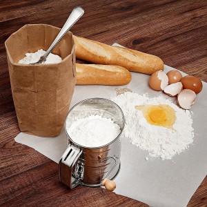 Stainless Steel 3 Cups Flour Sifter for baking | Rotary Hand Crank Powdered sugar shaker and flour duster|