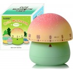 Cute Mushroom Timer for Kids, High Volume Mechanical Kitchen Timer, Wind Up 60 Minutes Manual Countdown Timer for Classroom, Home, Study and Cooking (Green)
