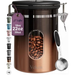 Veken Coffee Canister with Window,Airtig...