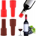 Silicone Wine Stopper,4pcs Reusable and Unbreakable Glass Bottle Sealer Covers Wine Stoppers, Wine Plug,Wine Cork Stopper for Keeping Wine Champagne Fresh Home Use