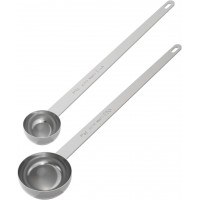 2PCS Coffee Scoop Set (1tbsp, 2tbsp), Extra Long Handle Measuring Spoon, 15 ml and 30 ml Stainless Steel Coffee Scooper