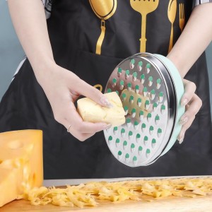 Cheese Grater Citrus Lemon Zester with Food Storage Container & Lid - Perfect For Hard Parmesan Or Soft Cheddar Cheeses, Ginger, Vegetables, Butter, Chocolate & Nutmeg (Green)
