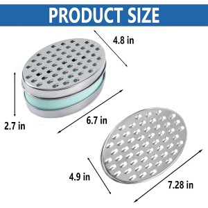 Cheese Grater Citrus Lemon Zester with Food Storage Container & Lid - Perfect For Hard Parmesan Or Soft Cheddar Cheeses, Ginger, Vegetables, Butter, Chocolate & Nutmeg (Green)