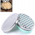 Cheese Grater Citrus Lemon Zester with Food Storage Container & Lid - Perfect For Hard Parmesan Or Soft Cheddar Cheeses, Ginger, Vegetables, Butter, Chocolate & Nutmeg (Green)