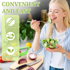 FANTEXY 3Pieces Onion Holder for Slicing, Stainless Steel Onion Cutter for Slicing, Potato Lemon Slicer Tomato Slicers Kitchen Comb for Vegetables, Fruit and Meat
