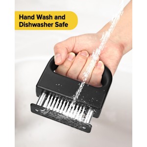 Meat Tenderizer Tool, 48 Stainless Steel Ultra Sharp Needle Blades Meat Tenderizer Stapler for Tenderizing Steak/Beef/Pork/Turkey/Fish/Poultry/Veal Marinade,Black