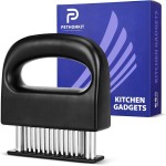 Meat Tenderizer Tool, 48 Stainless Steel Ultra Sharp Needle Blades Meat Tenderizer Stapler for Tenderizing Steak/Beef/Pork/Turkey/Fish/Poultry/Veal Marinade,Black