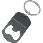 2 IN 1 Personalized Bottle Opener,Keychain,Solid and Durable Beer Openers,Heavy Duty Stainless Steel,Double Sided Inspirational Gift (Black)