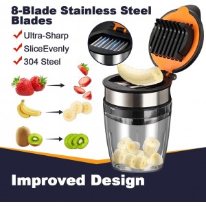 2026 Upgraded Strawberry Slicer, Fruit Slicer Cup for Eggs, Banana,Kiwi, Stainless Steel Strawberry Cutter, Dishwasher Safe, Quickly Makes Fruit & Veggie Salad - Must Have Kitchen Gadget