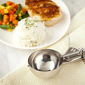 2Pack 4 OZ Portion Scoop Ice Cream Disher with Trigger Release, Stainless Steel Cookie Scoops for Portion Control, Half Cup Scoop for Pastry Dough, Cupcake Batter