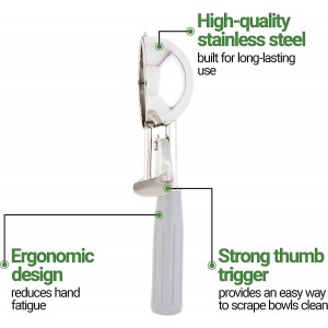 2Pack 4 OZ Portion Scoop Ice Cream Disher with Trigger Release, Stainless Steel Cookie Scoops for Portion Control, Half Cup Scoop for Pastry Dough, Cupcake Batter