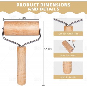 Rolling Pin, Wooden Rolling Pins For Baking, Pizza Dough Roller, Not Easy To Crack, Non-Stick Wood Pastry Roller, Essential Kitchen Utensils.